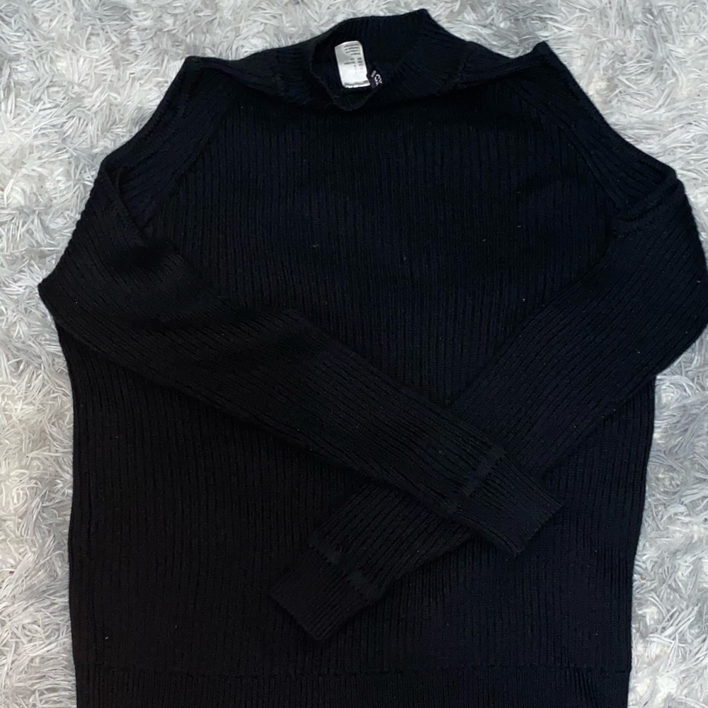 Black sweater with shoulders cut outs